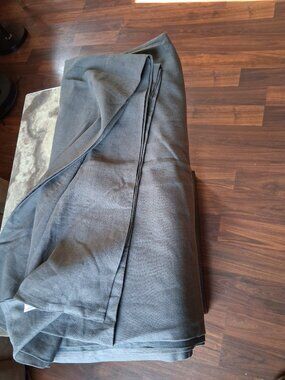 Restoration Hardware 100W x 84L NOIR (DARK GREY)UNLINED Linen-Blend SINGLE Drape